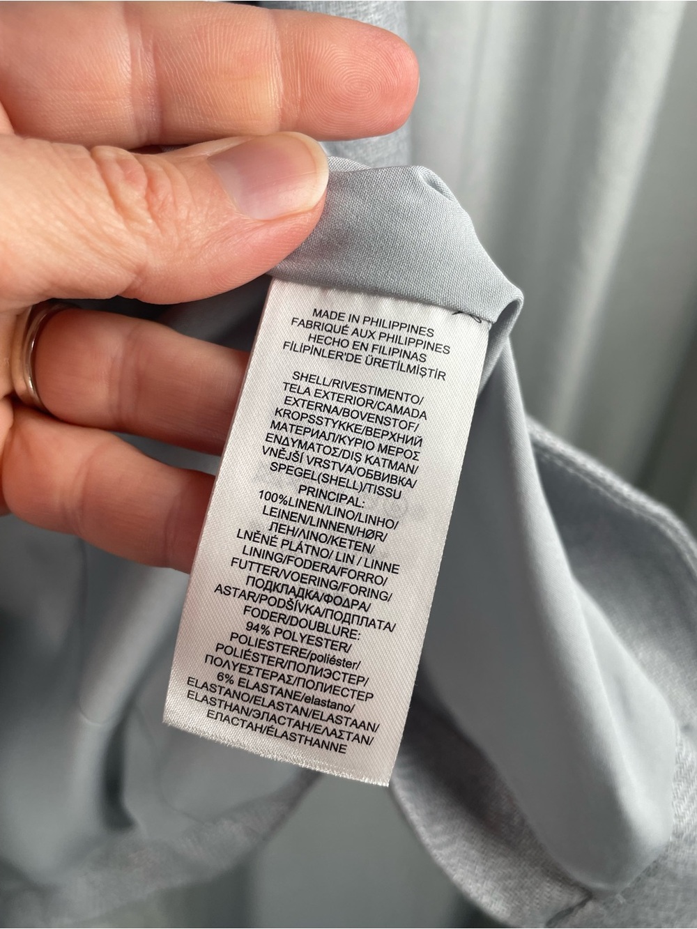 Ralph Lauren Light Blue/Gray Single-Button Herringbone Linen Blazer - Picture 8 of 16